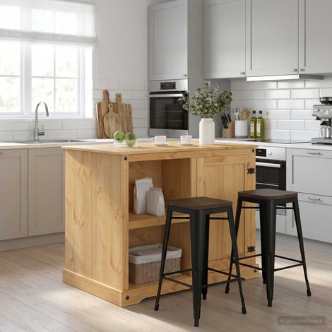 Set isola da cucina Cera di Miele 112 x 77 x 91,5 cm vidaXL (1/5)