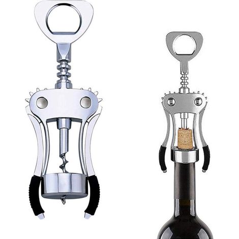 Tire-bouchon - Ouvre-bouteille - Ouvre-bouteille haut de gamme en acier inoxydable - Tire-bouchon classique et de haute qualité - Ouvre-bouteille classique pour vin et bière - Tire-bouchon à vin