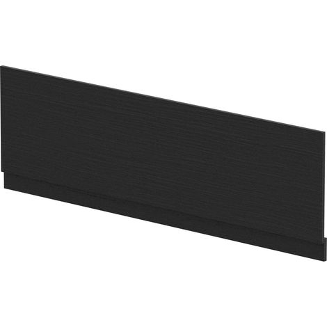 1800mm Bath MFC Front Panel & Plinth - Woodgrain Charcoal Black