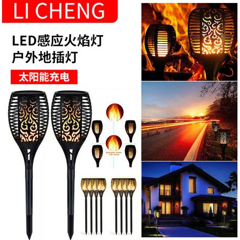 Lampes d'extérieur pour jardin, à induction et rechargeables, 33 LED, version ronde réduite (noir) (1/5)