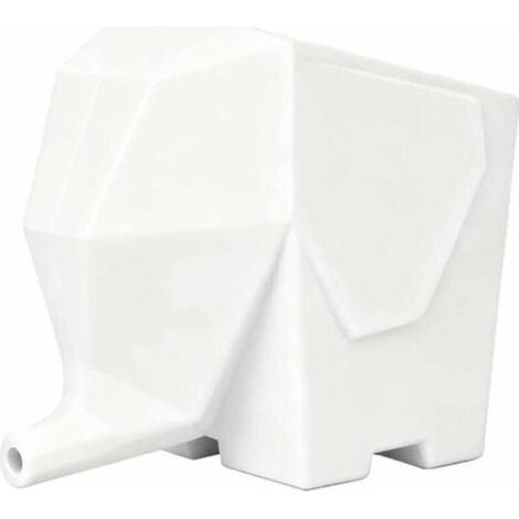 Porte Couverts éléphant Egouttoir Porte Eponge Evier Cuisine Blanc Avec Trou de Vidange pour Ranger Couteaux et Fourchettes Range Eponge Porte-brosse à Dents Pot Fleur Délicat cadeaux fête des mères