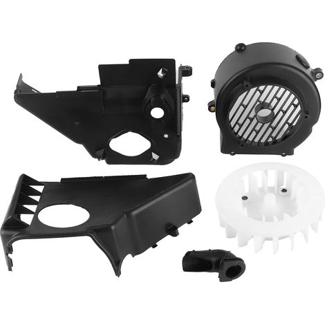 Couvercle de Ventilateur de Moteur, Ensemble de Refroidissement, Carénage d'air, adapté pour GY6 ATV Go Kart Buggys Scooter Noir.