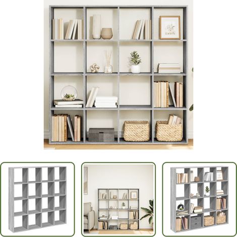 Bücherregal Holz - Bücherregal Grau Sonoma 137,5x29x137,5 cm Holzwerkstoff (1/5)