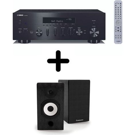 Pack ampli et enceintes Hifi - YAMAHA & CABASSE - R-N600A + Antigua MT32/2 - Noir ébène - Enceintes bibliothèque
