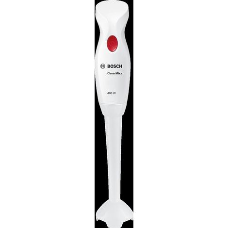 Bosch MSM14000 Frullatore a immersione CleverMixx, 400W, Impugnatura ergonomica, Facile da usare e pulire, Blocco di sicurezza, Piede frullatore rimovibile, Bianco (1/5)