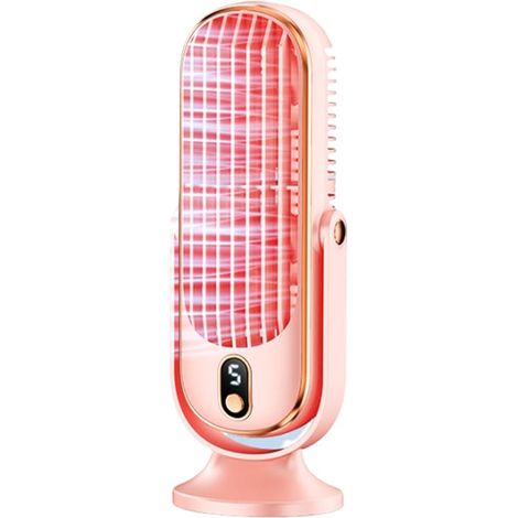 Le ventilateur de refroidissement souffle de l'air froid avec un contrôle intelligent à cinq vitesses, des ventilateurs portables rechargeables soufflent un ventilateur tour d'air froid, rose (1/5)