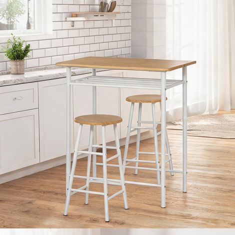 Mobilier de bar weiß en mDF Metall 80 x 50 x 90 cm (1/5)