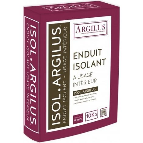 Enduit d'argile isolant ISOL'ARGILUS, ép. 2 / 3 / 4 / 5 / 6 / 7 / 8 cm -