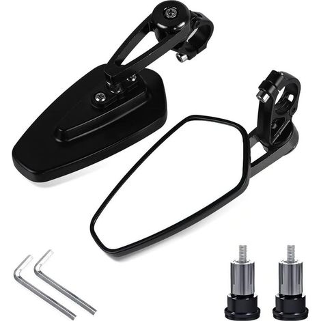 InversantRétroviseur De Moto,7/8" 22mm Universel Aluminium Rétroviseu Embout De Guidon Moto Latéraux Miroirs Arrière pour TV Moto Croiseur Scooter Suzuki Kawasaki