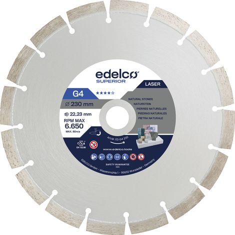 Disque diamanté EDELCO G4 pour granit 115x22 mm, haute durabilité et précision. (1/2)