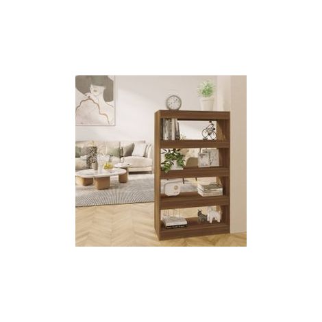 Bibliothèque-Séparateur de pièce Chêne marron Bois d'ingénierie (1/5)
