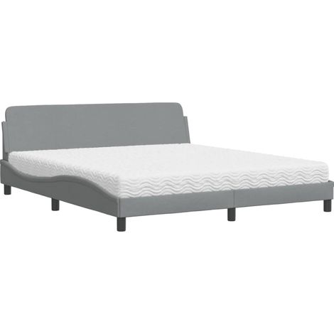Maison Exclusive - Letto con Materasso Dover Grigio Chiaro180x200 cm Tessuto