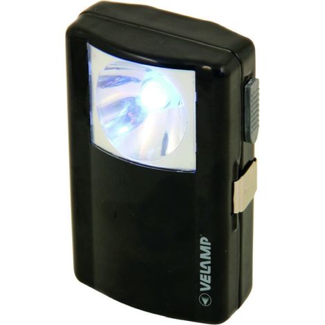 VELAMP LED 13R12 Metall-Taschenlampe, 3W, 300 Lumen, wiederaufladbar.