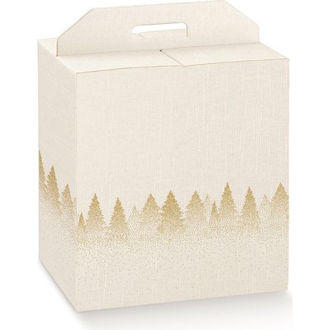 Scotton Scatola Natale Portapanettone e Bottiglia 330 x 250 x 350 Mm White Forest 1 Pz