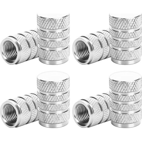8 Pcs Bouchons de Valve pour Pneus de Voiture, Bouchons de Poussière Universels en Aluminium 10mm avec Joint Caoutchouc, Anti-Corrosion et Faciles à Installer pour Voiture, Moto, Vélo, SUV, Camion (1/5)