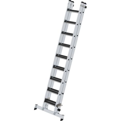MUNK Stufen-Schiebeleiter mit nivello-Traverse 2-teilig clip-step R13 2x9 Stufen (1/4)