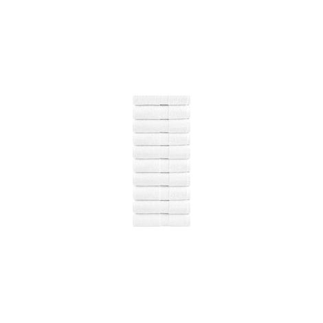 Serviettes d'invités haut de gamme SOLUND, lot de 10, blanches, 30 x 50 cm, 600 g/m² - Crezuo (1/4)