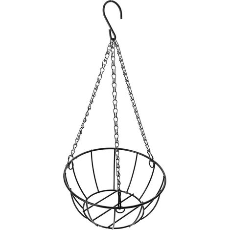 Support suspendu pour plantes en fer noir, robuste, balcon (1/5)