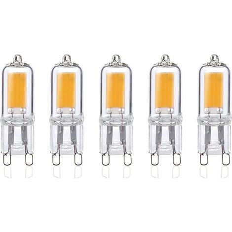 Set di 5 lampadine LED G9 da 2W, luce bianca calda 3000K, 250 lumen, angolo del fascio luminoso di 360°, 80+ Ra, AC 220-240V, non dimmerabili. - AquaForge (1/5)
