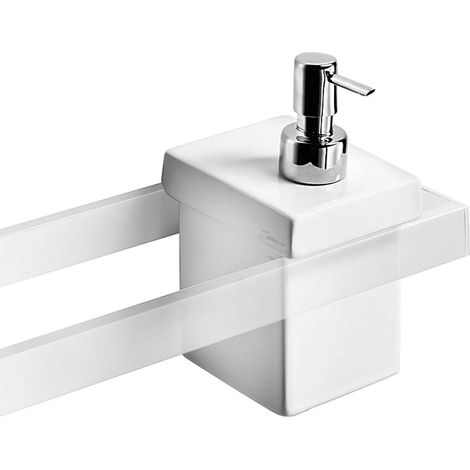 Lineabeta 52804.09.29 Dispenser a Parete Serie Skuara, Bianco, 14 x 2 x 12 cm