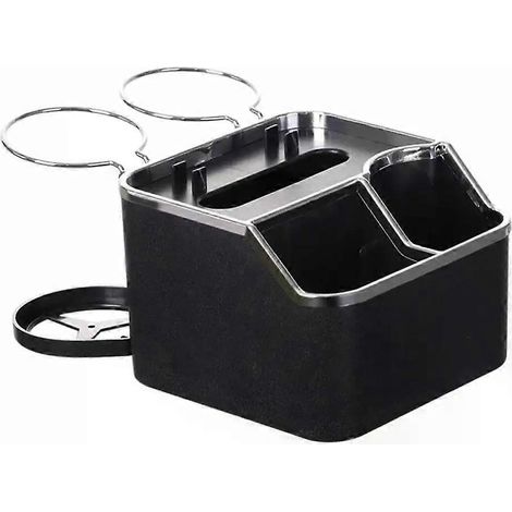 Porte-gobelet pour accoudoir de voiture, organisateur de rangement pour voiture, boîte de rangement pour gobelet d'eau et mouchoirs avec 2 porte-gobelets pliables - JXLGV (1/4)