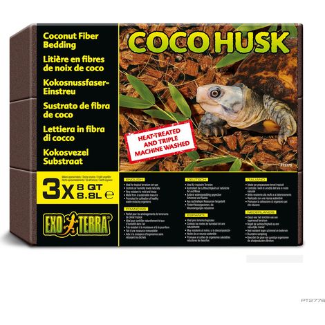 Sustrato de fibra de coco comprimida Exo Terra Coco Husk - Pack de 3