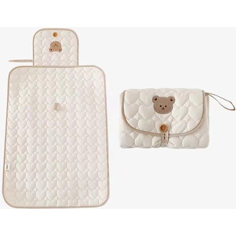 Cambiador portátil - Lindo osito, ligero, plegable, cambiador impermeable, para viajes y actividades al aire libre, regalo para bebé (oso) (1/3)