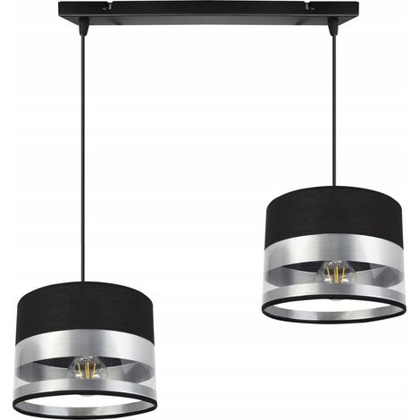 LAMPE DE PLAFOND SUSPENDU MODERNE ABAT-JOUR CHROME LED