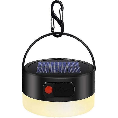 Lampes de camping, lampe torche solaire rechargeable multifonctionnelle portable LED étanche, lanterne ronde pour tente, idéale pour la randonnée, la pêche et les voyages en plein air. (1/5)