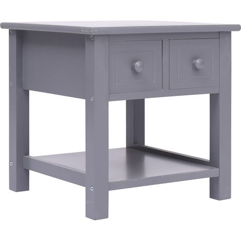 Table d'appoint-Table basse-Table Salon Gris 40x40x40 cm Bois de Paulownia 885523 (1/5)
