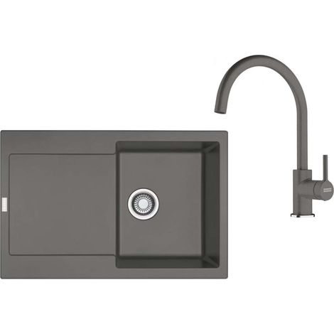 Franke Set - Set da cucina G276ŠK, lavello in fragranite MRG 611 e miscelatore FC 6018.084, pietra grigia 114.0700.796