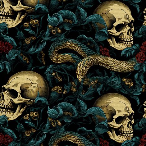 Tela decorativa para exteriores Oxford - Motivo de calavera I DX4043 (1/5)