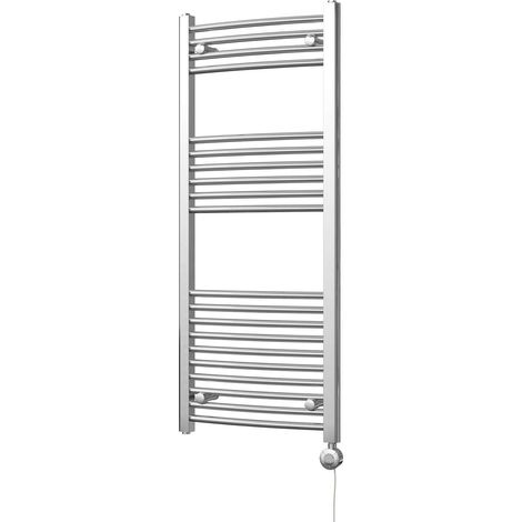 Zennor - Chrome Electric Towel Rail H1200mm x W500mm Curved 300w Thermostatic (1/3)