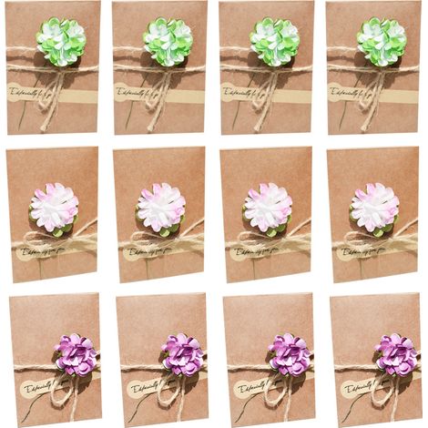 Lot de 12 cartes de remerciement fleuries avec enveloppes, pour la Saint-Valentin, la fête des mères ou Noël.