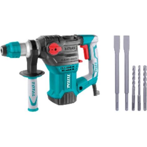 FPLUS martillo combinado total 1500w th1153216 , Martillo combinado de 1500 W. Peso 5,5 kg - carcasa de plástico. Permite taladrar, taladrar con percusión y picar. Velocidad en ral