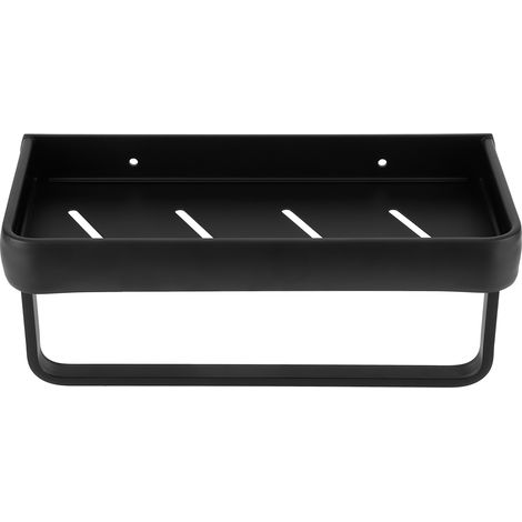 Étagère Salle de Bain 30cm Support Murale Aluminium Organisateur Panier avec Tige (Étagère Simple)