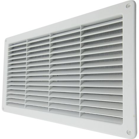 Rejilla ventilación de plástico 370x223 mm con malla anti insectos