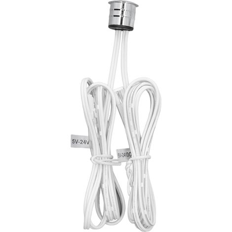 Interrupteur Tactile à LED Bleue pour Meuble, Installation Encastrée, Alimentation 5V-24V CC (1/5)