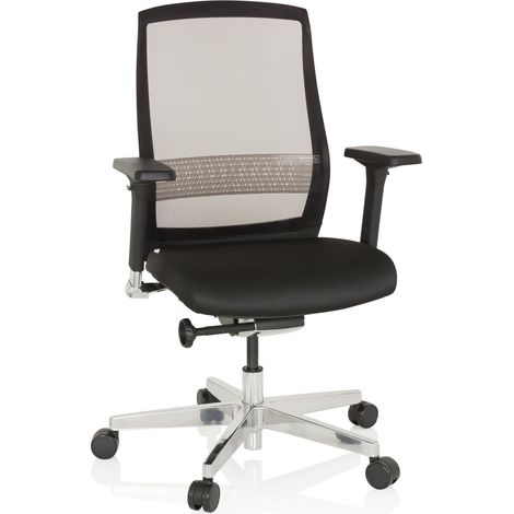 Bürostuhl / Drehstuhl FOUNTAINE Netzstoff transparent / Sitz Stoff schwarz hjh OFFICE (1/5)