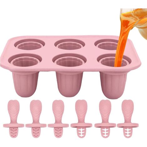 Moules à glace, moule en silicone pour aliments pour bébés, bac à glaçons, bricolage pour enfants (C) (1/4)