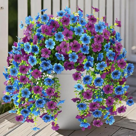 2Pcs Fleur Artificielle Tombante, Fleurs Artificielles Suspendue, Plante Artificielle Tombante, Fausse Fleur Tombantes Plantes Artificielles Interieur Exterieur pour Deco Mariage Jardin Balcon (1/5)