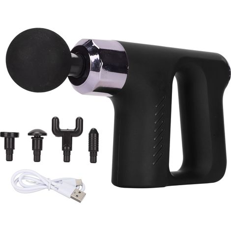 Mini masseur musculaire à percussion noir, portable, électrique, à fréquence variable, pour relaxation et fitness (1/5)