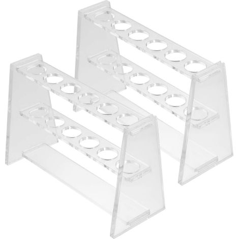 2 supports pour tubes à centrifuger, 6 emplacements, porte-tubes à essai pour expériences.-13.5X9cm-Transparent
