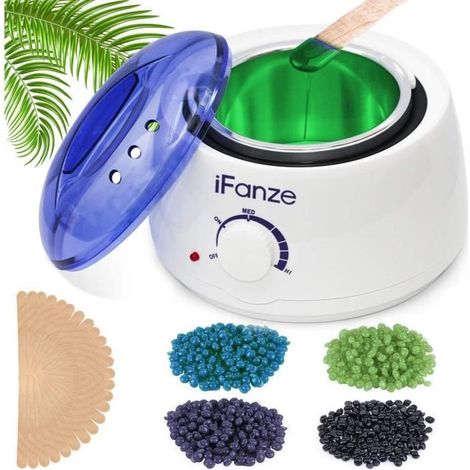 Chauffe-cire pour épilation, comprend 400 g de perles de cire pour épilation, de la cire chaude, un kit d'épilation complet. (1/4)
