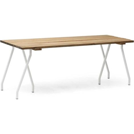 Mesa Listones Exeter Eco-Line 160x78x75cm Blanco en madera maciza gran espesor acabado Vintage Box Furniture (1/5)