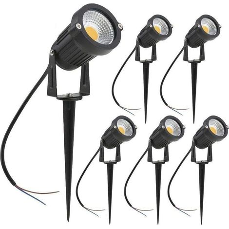 Lot de 6 spots LED extérieur 3W – Lumière blanc chaud 3000K – Étanche IP65 – Installation facile avec piquet – Éclairage directionnel 360° (1/5)