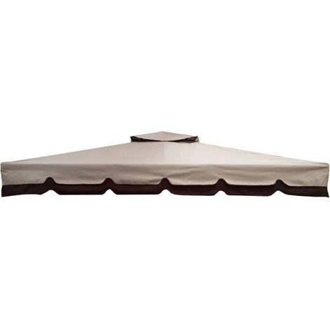 Telo Copertura Ricambio Beige Gazebo 3x3 Giardino 3x3 Antivento (1/3)
