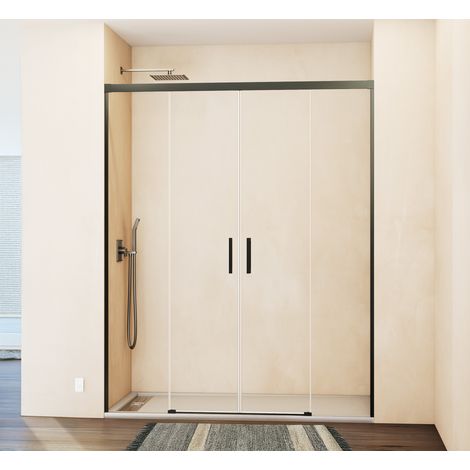PAROI DE DOUCHE 2 FIXES + 2 COULISSANTS 200-210 cm. MODÈLE: BASICA TITANE (1/5)