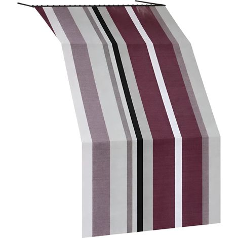 Tenda da Sole Cotone 140x250 Multiriga Marrone Lavabile Anelli Ganci