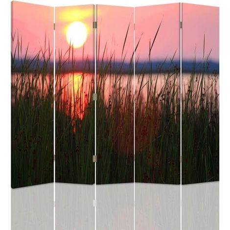 Paravento bilaterale, Tramonto sul lago - 180x170 (1/5)